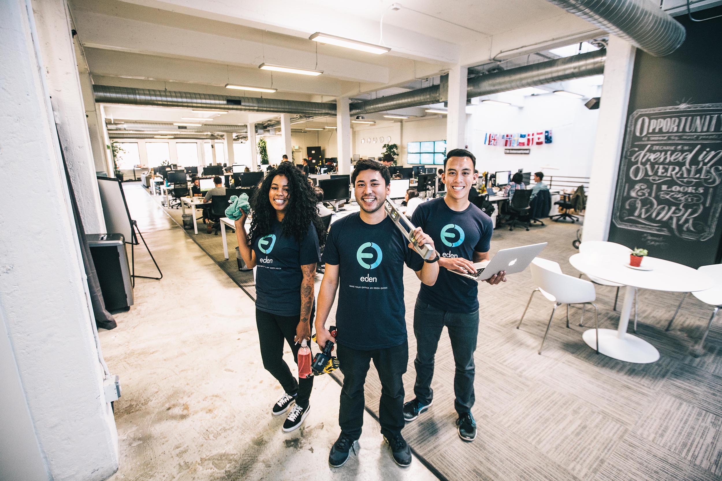 Eden employees in the office