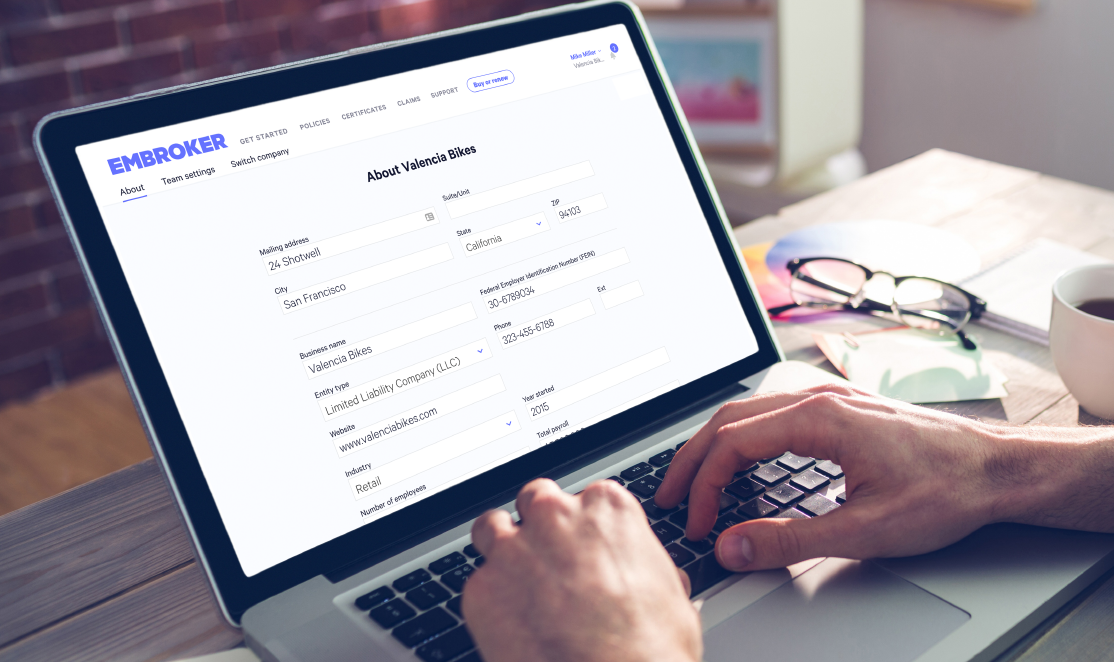 embroker insurance renewal screen