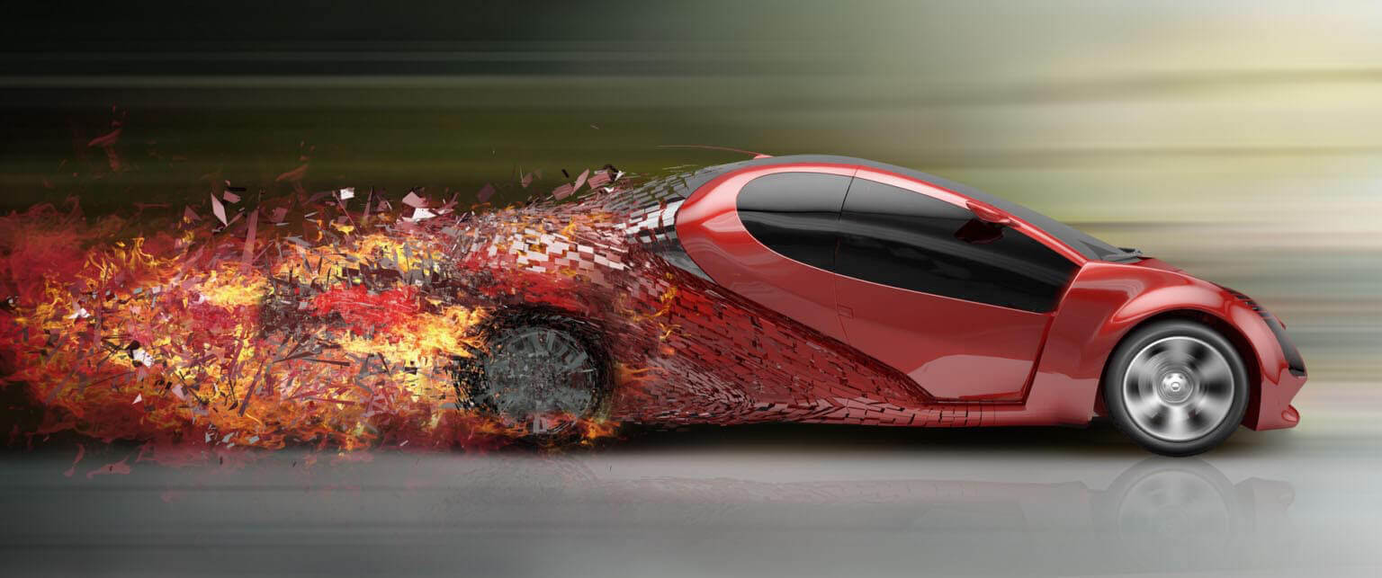 red burning supercar