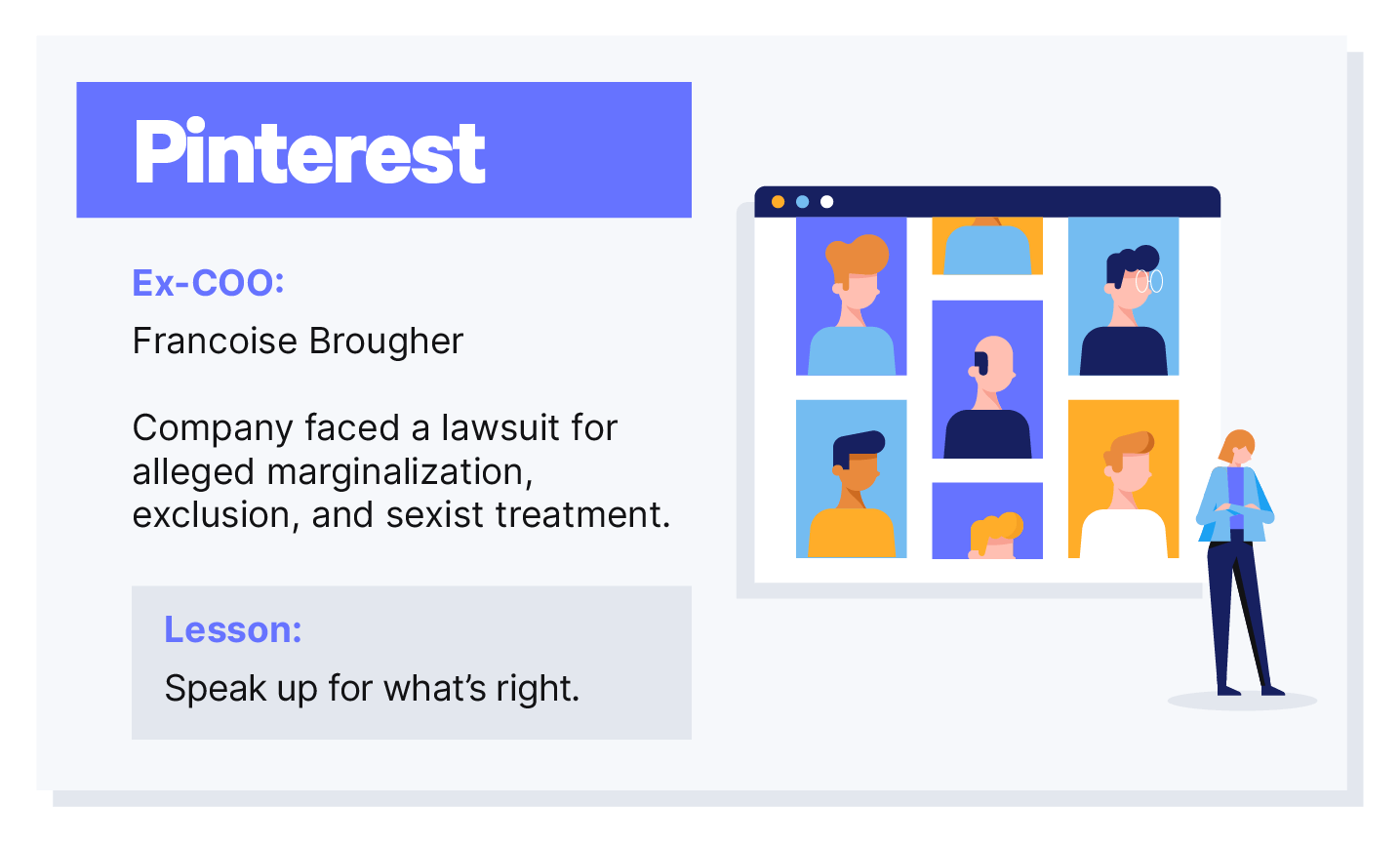 Graphic displaying Pinterest company lawsuits