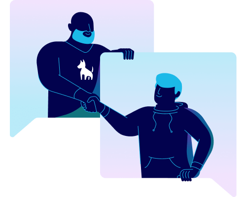 Two men shaking hands illustration