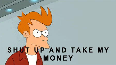 Fry from Futurama handing money to someone asking them to take it in exchange for something. For insurance tips for 2024? Probably not. But, maybe?